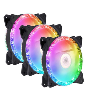 فن کیس کولر مستر MasterFan MF120 Prismatic 3in1 با نورپردازی ARGB و پره‌های کریستالی